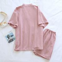 Conjunto de pijama de 2 piezas para pareja japonesa, hilo de algodón fino, pantalones cortos de manga corta, kimono para hombre y mujer, decoración del hogar - details 25