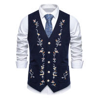 Chaleco Retro de Cuello en V Moda de Fiesta de Ocio para Hombres Material de Poliéster - details 1