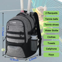 Tennis Bag Backpack 2 Rackets with Ventilated Shoe Compartment,for Pickleball,Basketball, Badminton, Soccer,men and women professional badminton racket bag large capacity multi-function shoe bag separated - details 0