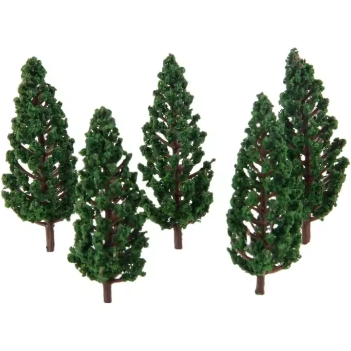 Modelos de Árboles Trenes, Paisajes, Bricolaje, Pino, Plástico, Verde para Escenas de Arquitectura de Paisaje de Ferrocarril a Escala OO, 80 mm - 1