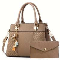 Bolsa de regalo para mamá Nueva Bolsa de mano de lujo ligera y sencilla de gran capacidad Bolsa de mamá con textura bordada Bolso bandolera de un solo hombro Conjunto de varias piezas Regalo de gratitud con letras - details 5