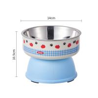 Cuenco de base alta para mascotas de dibujos animados, antideslizante, antivómitos, comida para gatos, cuenco de agua con soporte, cuenco de acero inoxidable antivuelco para gatos - details 6