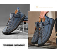 Zapatos de cuero de moda para hombres populares herramientas al aire libre costura retro media y alta parte superior de la moda casual zapatos de cuero de los hombres zapatos casuales. - details 34