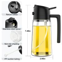 Botella dispensadora de aceite de oliva 2 en 1, pulverizador de aceite de plástico de 500ml, tanque de pulverización de aceite de cocina, barbacoa, hornear, picnic, herramientas de cocina para el hogar, 1-2uds. - details 15