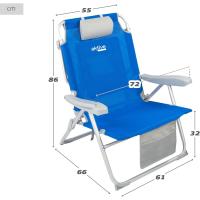 Pack de 2 sillas XXL multiposición para Playa, jardín, terraza o Camping, 5 Posiciones, 53x66x86 cm, Incluye Bolsillos, Topes antivuelco, Soporta 110 kg, Asas de Transporte (85483) - details 1