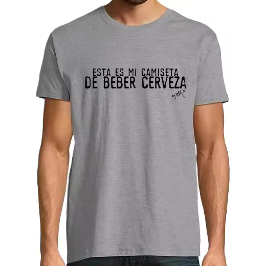 BEBER CERVEZA letras negras Camisetas CERVEZA,Pack Regalo Camiseta Personalizada - 1
