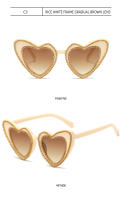 Gafas de sol personalizadas para mujer, conjunto de diamantes de amor, decoración de corazón de melocotón, Bola de moda, nuevo - details 10
