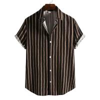 Hombres de manga corta con estampado hawaiano retro de los años 90, camisa de playa tropical para vacaciones, camisas sueltas casuales para hombres - details 9