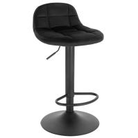 1 Uds. Taburetes de bar ajustables en altura 360 °   Silla de bar giratoria con respaldo, taburete de terciopelo con reposapiés de metal para cocina - details 3
