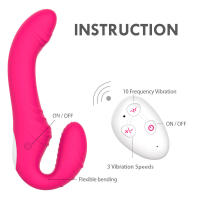 Consolador masajeador de próstata Anal sin tirantes para mujer, vibrador doble femenino, punto G, Juguetes sexuales para adultos, pareja, 10 velocidades - details 14