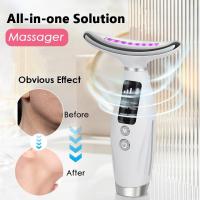 Masajeador de luz roja para rostro y cuello, dispositivo facial con 7 modos de color, herramienta de masaje facial para el cuidado de la piel, masajeador facial True Beauty Glow para mujeres, masajeador facial LED 7 en 1 para uso doméstico relajante - details 0