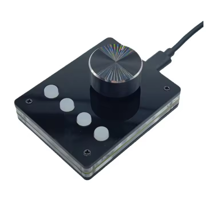 Teclado programable multimedia Perilla USB Teclado personalizado Mini teclado macro Controlador de volumen (botón blanco pequeño) - 1