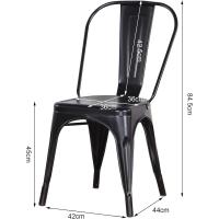 Juego de 4 Sillas de Comedor de Metal Vintage Industrial Adecuado para Uso Interior y Exterior - details 2