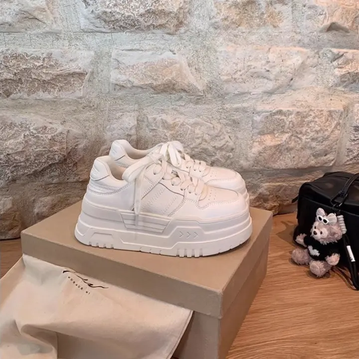 Nueva plataforma zapatos blancos moda deportes casual zapatos blancos - 1
