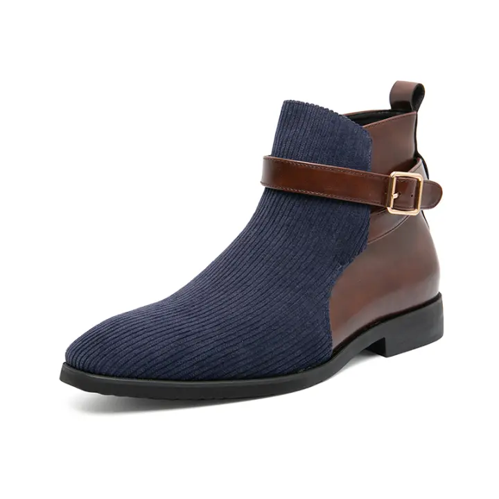 Botas de vestir Chukka Oxford para hombre, botines de cuero de caña media, zapatos de trabajo de negocios para hombre - 1