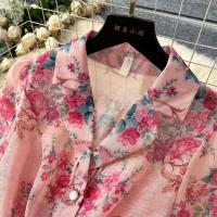 Vestido corto con estampado de wer para mujer, moda de primavera 2024, manga larga acampanada, botones de perlas con muescas, Mini Vestidos de fiesta con cinturón - details 10