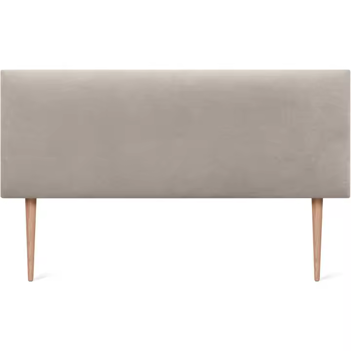 Liso Patas cabeceros Cabezal tapizado Cama Lujo (150x105cm Patas (Camas 150/160), Tela Beige) - 1