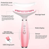 Masajeador facial y de cuello - Rosa (Dispositivo de belleza para el cuello 2, Rosa) - details 1
