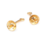 Perlas de latón de alta calidad con baño de oro de 18K, media perforación, para conectar dijes, tapas de perlas, accesorios para la fabricación de joyería DIY para mujeres - details 11