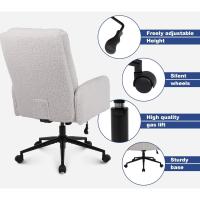 Silla Oficina de Respaldo Alto, Cómoda Silla Tocador con Altura Ajustable, Sillas Ordenador para Hogar y Dormitorio, Crema - details 7