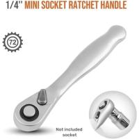 Mini llave de trinquete de 72 dientes, enchufe de liberación rápida o soporte de broca, manija de trinquete de 1/4, cabeza de accionamiento cuadrada - details 1