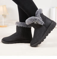 Botas de nieve para mujer, zapatos de algodón grueso de terciopelo, botas cortas versátiles de moda, novedad de otoño e invierno 2024 - details 3
