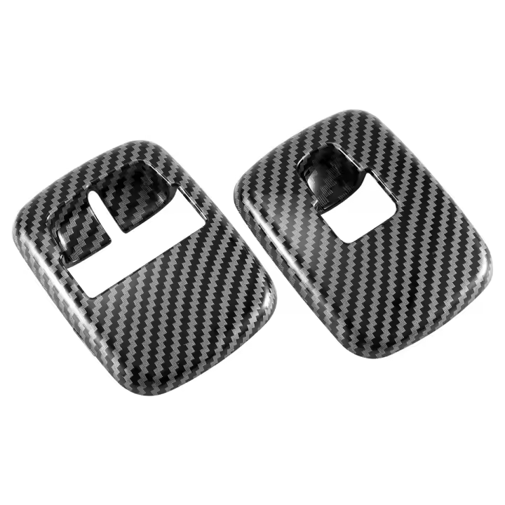 Interruptor de elevación de ventana de fibra de carbono para coche, 2 piezas, cubierta de botón, pegatina embellecedora para Benz Smart 453 Fortwo Forfour 2015 + Accesorios - 1