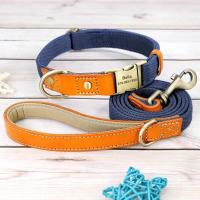 perro personalizado, conjunto correa, Collar cuero nailon perros, collares personalizados con etiqueta identificación mascotas, - details 5