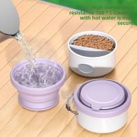 Cuenco para mascotas, cuenco plegable de viaje para perros, a prueba de fugas, antideslizante, plato de alimentación para exteriores, cuenco plegable de silicona suave para gatos, Camping - details 4