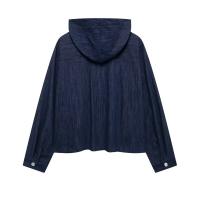 OUWU- -traje Vaquero Vintage Informal Y Elegante Para Mujer, Blusa Con Capucha Y Botones Lisos, Pantalones Rectos Con Cordón, Trajes De Otoño 2025 - details 5