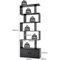 Estantería de Almacenamiento Elegante en Forma de S de 6 Niveles con Puertas - details 9