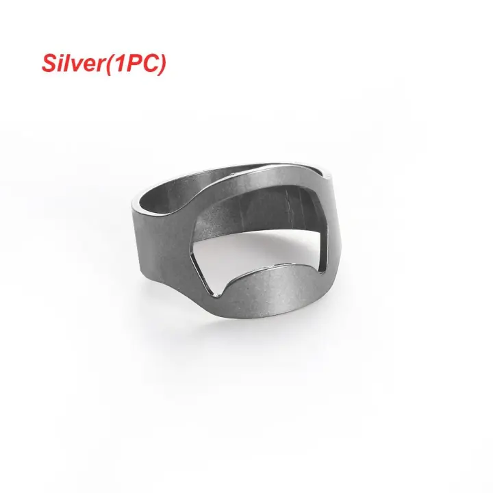 Abrebotellas de cerveza portátil, abridor de anillos de plata de acero inoxidable único, Gadgets de cocina, accesorio de barra para el hogar, 1 unidad - 1