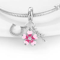 Perla de Cerezo Rosa Mágica en Plata 925 Original para DIY Pulsera de 3mm Joyería de Ladies Regalo de Cumpleaños con Piedra Principal Natural - details 7