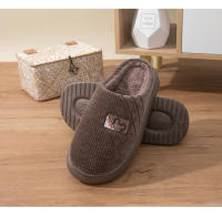 Nuevas zapatillas de algodón para hombre, cálidas en otoño e invierno, hogar antideslizante de fondo grueso, hospitalidad interior silenciosa, fregona de algodón para el hogar - details 14