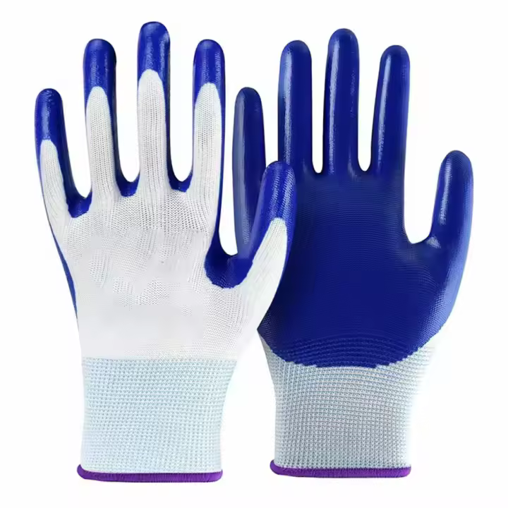 Guantes de Trabajo de Nylon Premium Coated de Nitrilo Agarre Excellente para Constructores - 1