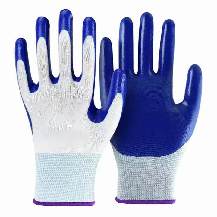 Guantes de Trabajo de Nylon Premium Coated de Nitrilo Agarre Excellente para Constructores - 1