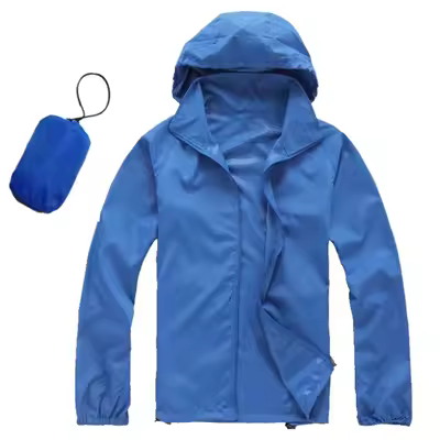 Chubasquero para hombre, chaqueta impermeable con capucha para exteriores, cortavientos ligero para ciclismo - 1
