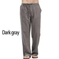 Spring Men's Linen Wide Leg Pants Oversized Sports Street Casual Yoga Pants Sweatpants Men's - details 10