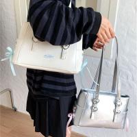 Bolsos de hombro con cinta de gama alta para ocio, mochila versátil de cuero PU con pajarita, bolsos de mano dulces de gran capacidad para mujeres y estudiantes - details 11