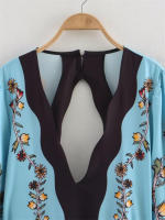 Elegante Vestido de Otoño para Mujer Vestido Largo con Cuello en V, Falda Larga, Manga Larga, Moda de Alta Calidad - details 2