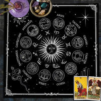 Rueda de altar del tablero de astrología del zodiaco, tela de lectura extendida, decoración de estera de Tarot de cielo estrellado y sol - details 7