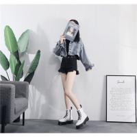 Suelas gruesas con forro polar Botas Dr. Martens, cremalleras laterales, botas cortas de mujer británica, suelas de pastel, botas de trabajo y zapatos de algodón - details 27