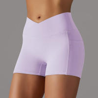 Pantalones cortos deportivos sin costuras cintura en V cintura alta Push Up elástico gimnasio correr Yoga transpirable - details 16