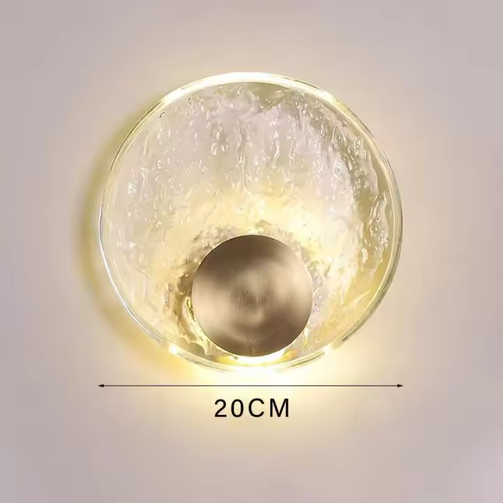 Lámpara de pared de vidrio moderna Lámpara de cristal ondulado Pantalla Lámpara de pared para sala de estar - Aplique de pared estético para sala de estar, dormitorio, escalera - 1