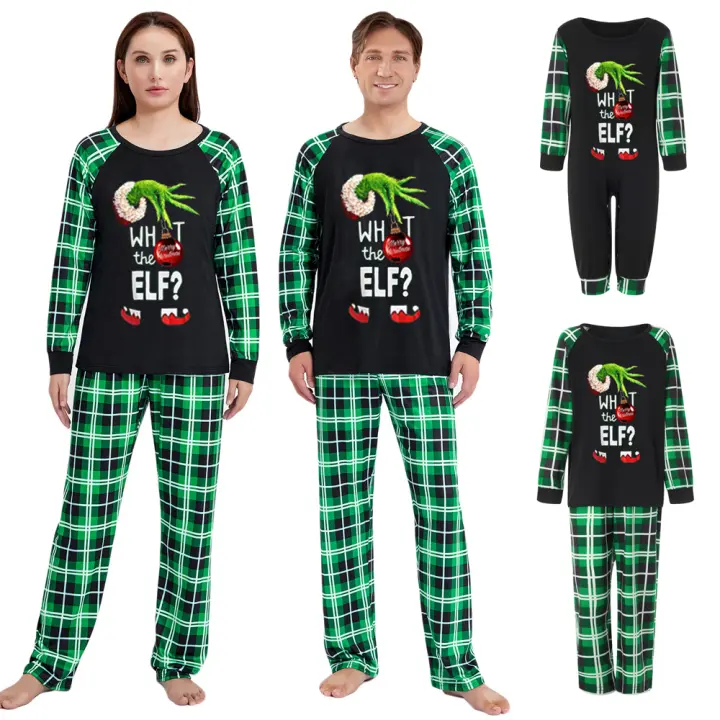 Conjunto de pijamas navideños a juego para familia, elfo, pijamas, vacaciones, Navidad - 1
