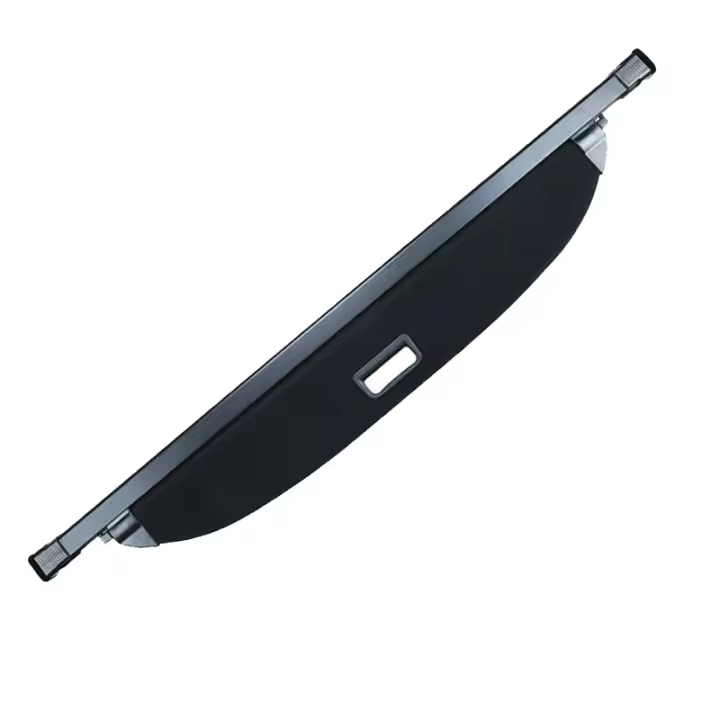 Para Kia EV6 2022 2023 2024 Accesorios de coche Cubierta de carga de maletero trasero retráctil Pantalla de seguridad Aleación de aluminio negro con tela Un juego (estilo de carbono) - 1