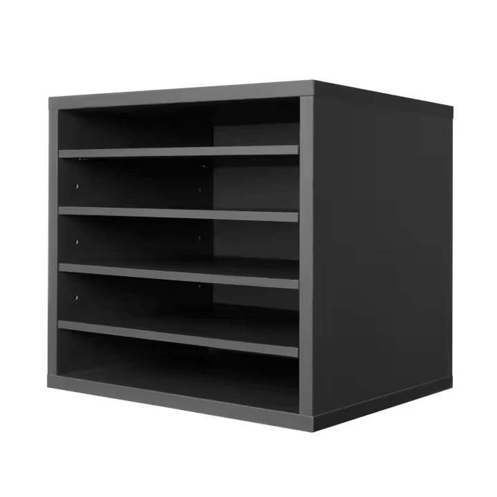 SucceBuy Organizador de literatura, buzón de oficina de 5 compartimentos con estantes ajustables, almacenamiento de MDF para archivos, documentos, papeles, gris - 1
