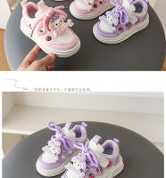 Zapatos de tablero para niñas primavera y otoño nuevos zapatos deportivos de cuero para niñas estudiantes Velcro casual compañeros de clase zapatos de dibujos animados - details 7