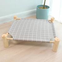 Cama extraíble y transpirable para mascotas, hamaca portátil con marco de madera, sofá de lona para cachorros y gatos, Verano - details 9