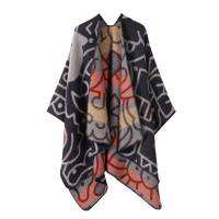 Mantel de Bloques de Color para Mujer Cape de Poncho de Frontal Abierto - details 1